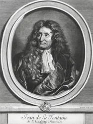 Jean de La Fontaine engraved by Gerard Edelinck